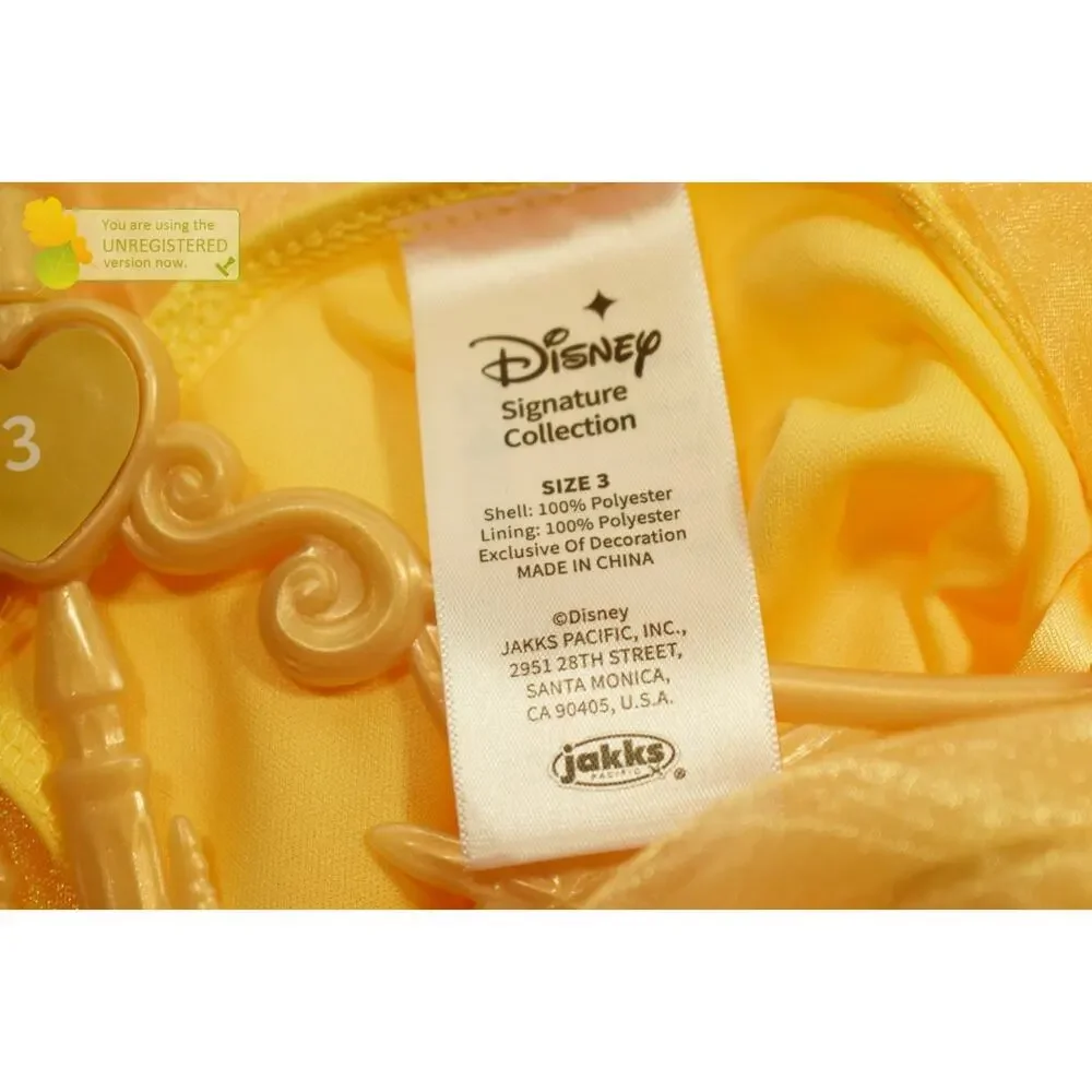 Disney Princess Belle Dress Girls Costume Size 3